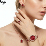 5Pcs Women's Luxury Watch Jewelry Set - Water Resistant Quartz Watch For Girls. - Image 5